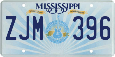 MS license plate ZJM396