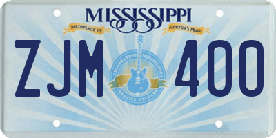 MS license plate ZJM400
