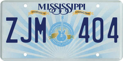 MS license plate ZJM404