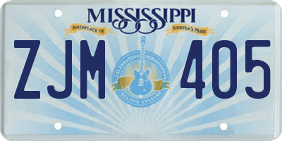 MS license plate ZJM405