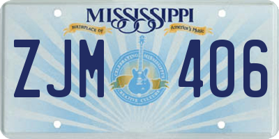 MS license plate ZJM406