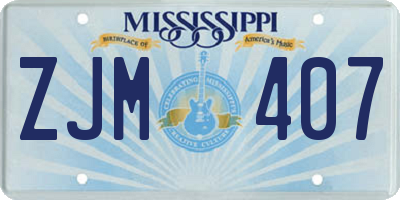 MS license plate ZJM407