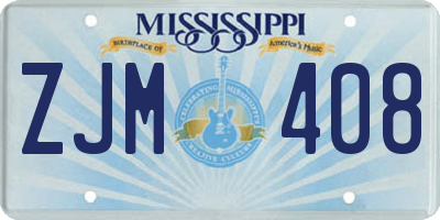 MS license plate ZJM408