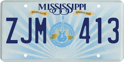 MS license plate ZJM413