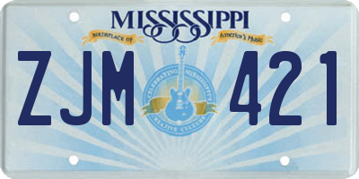 MS license plate ZJM421