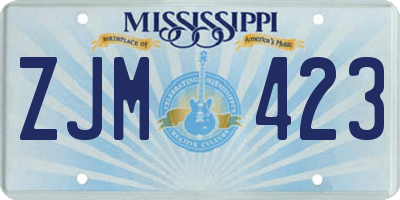 MS license plate ZJM423