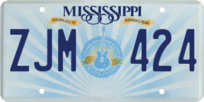 MS license plate ZJM424