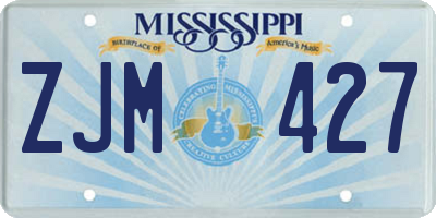 MS license plate ZJM427