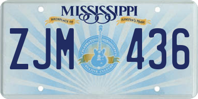 MS license plate ZJM436