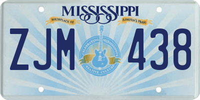 MS license plate ZJM438
