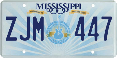 MS license plate ZJM447