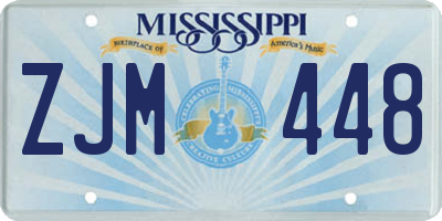 MS license plate ZJM448