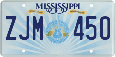 MS license plate ZJM450