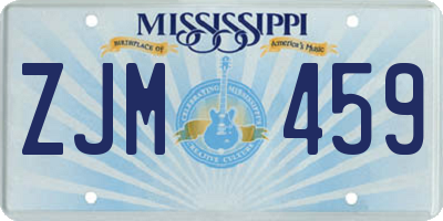 MS license plate ZJM459