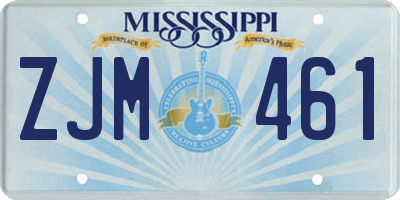 MS license plate ZJM461