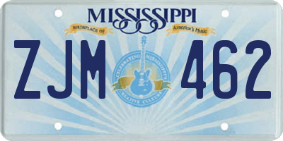MS license plate ZJM462