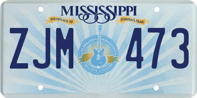 MS license plate ZJM473