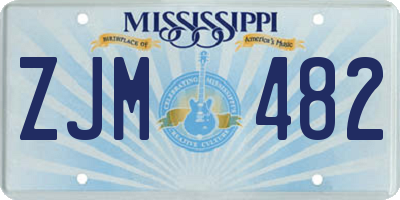 MS license plate ZJM482