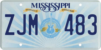 MS license plate ZJM483