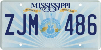 MS license plate ZJM486
