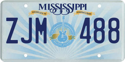 MS license plate ZJM488