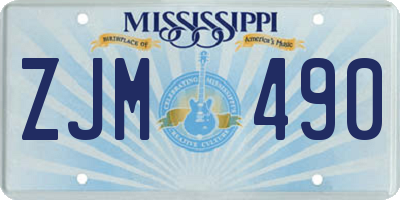MS license plate ZJM490