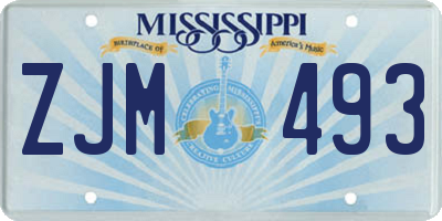 MS license plate ZJM493