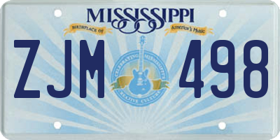 MS license plate ZJM498