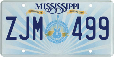 MS license plate ZJM499