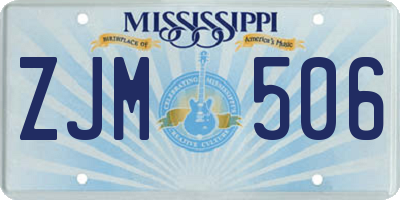 MS license plate ZJM506
