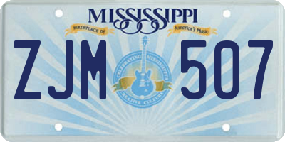 MS license plate ZJM507