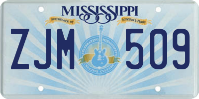 MS license plate ZJM509