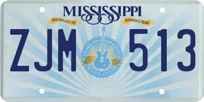 MS license plate ZJM513