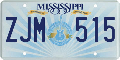 MS license plate ZJM515