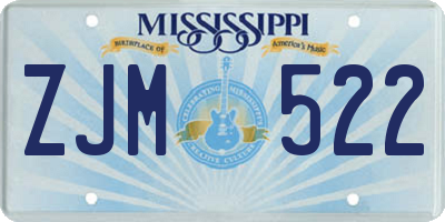 MS license plate ZJM522