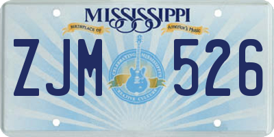 MS license plate ZJM526