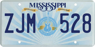 MS license plate ZJM528