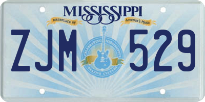 MS license plate ZJM529