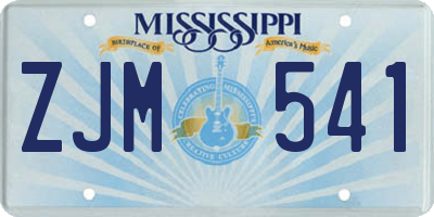 MS license plate ZJM541