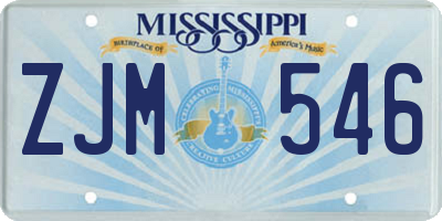 MS license plate ZJM546