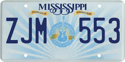 MS license plate ZJM553