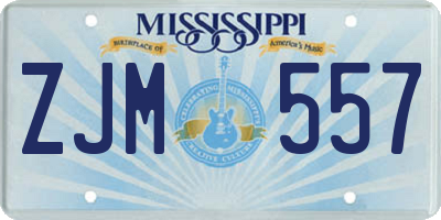 MS license plate ZJM557