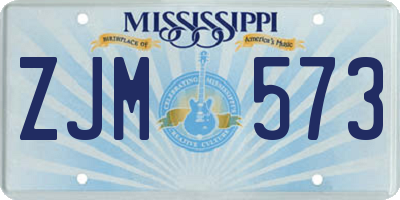 MS license plate ZJM573