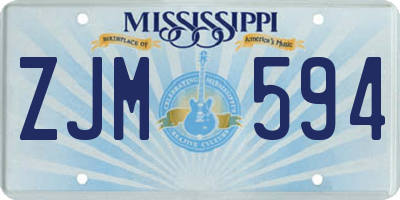 MS license plate ZJM594