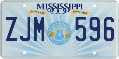 MS license plate ZJM596