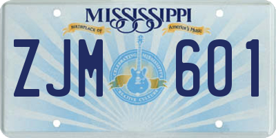 MS license plate ZJM601