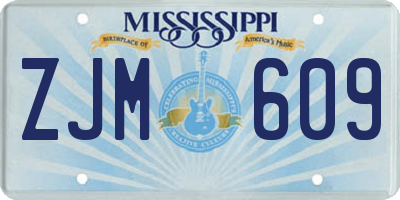 MS license plate ZJM609
