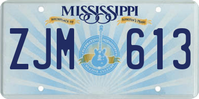 MS license plate ZJM613