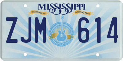 MS license plate ZJM614