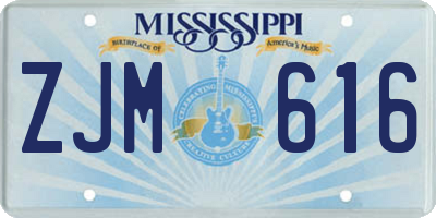 MS license plate ZJM616